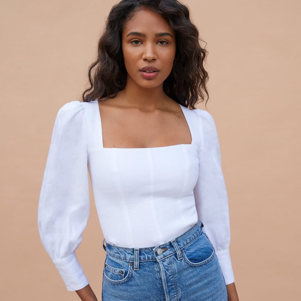 Reformation Linen Corset Top